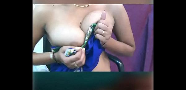  Camgirl saree strip and tease boobs